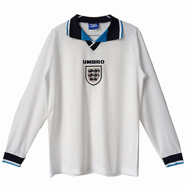 England domicile rétro maillot à manches longues match premier maillot de football sportswear pour hommes 1996